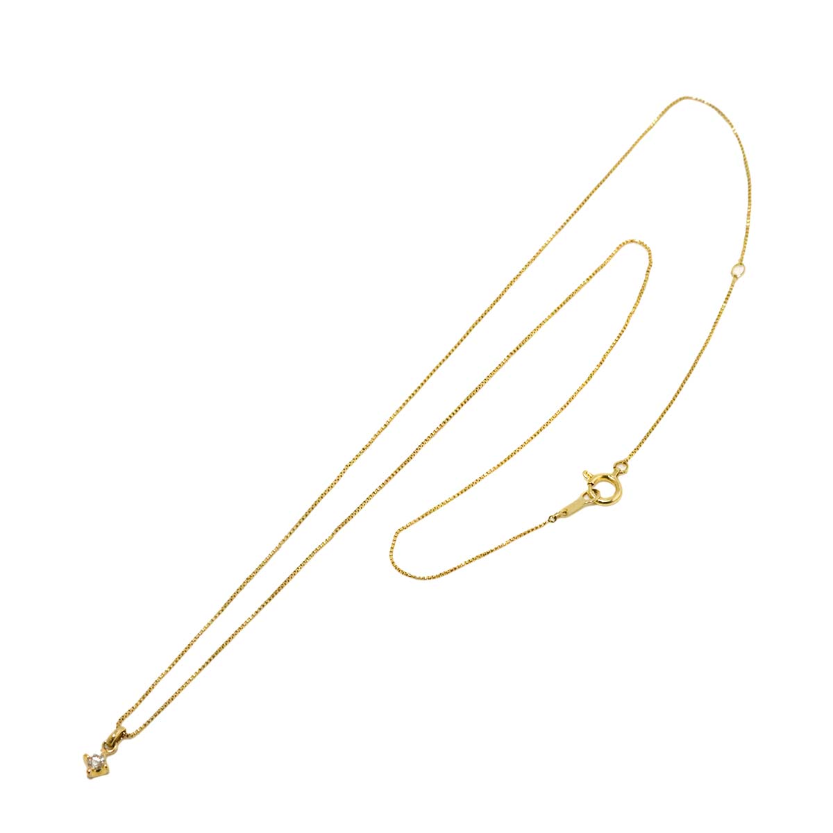 Diamond 0.05ct Necklace 18K YG Yellow Gold 750