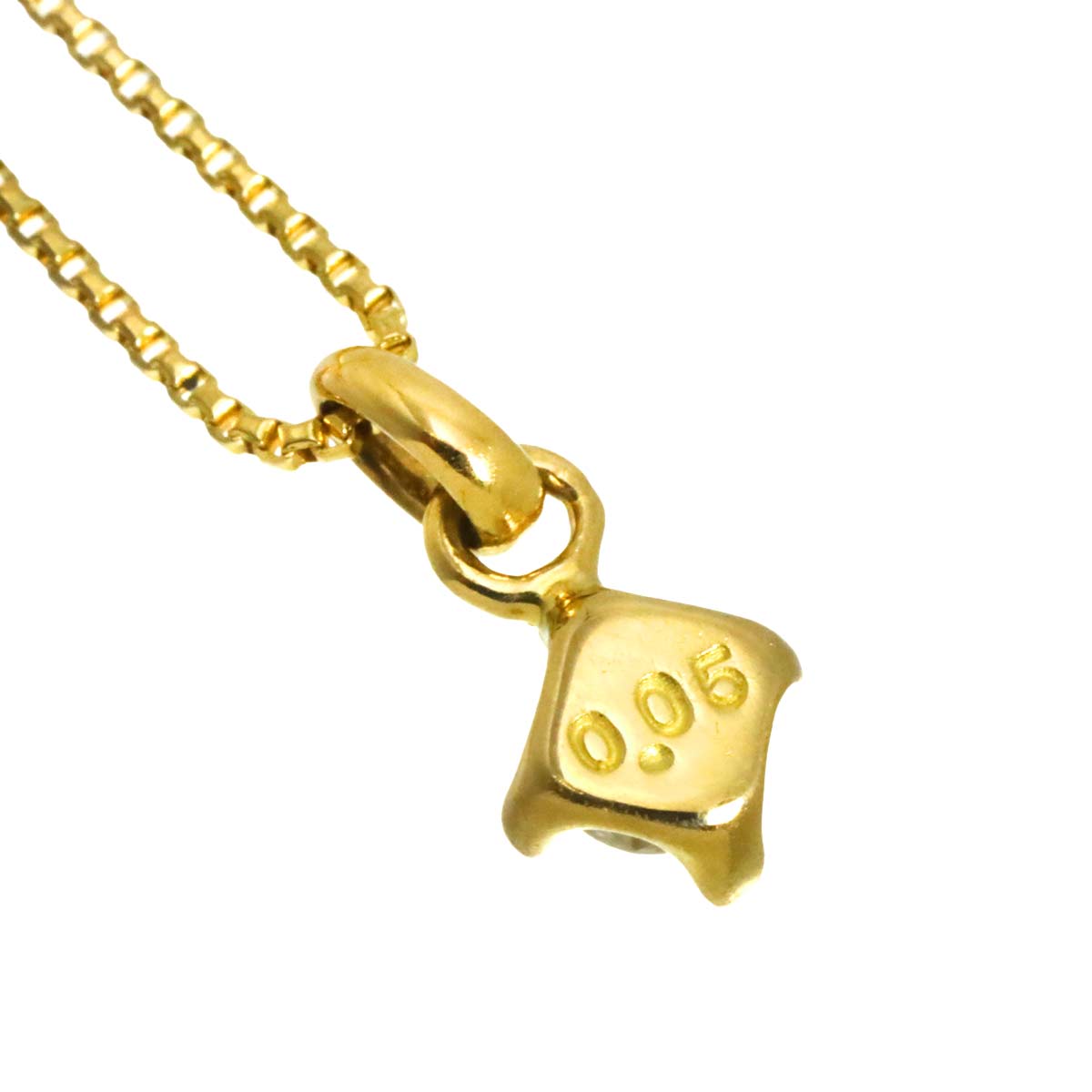 Diamond 0.05ct Necklace 18K YG Yellow Gold 750