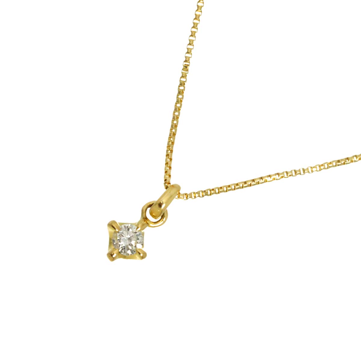 Diamond 0.05ct Necklace 18K YG Yellow Gold 750