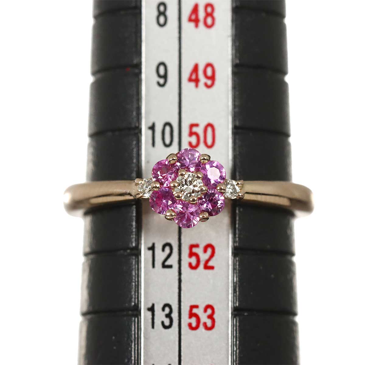 Sapphire Diamond 0.06ct Ring 18K PG 750 Size5.5-5.75(US)