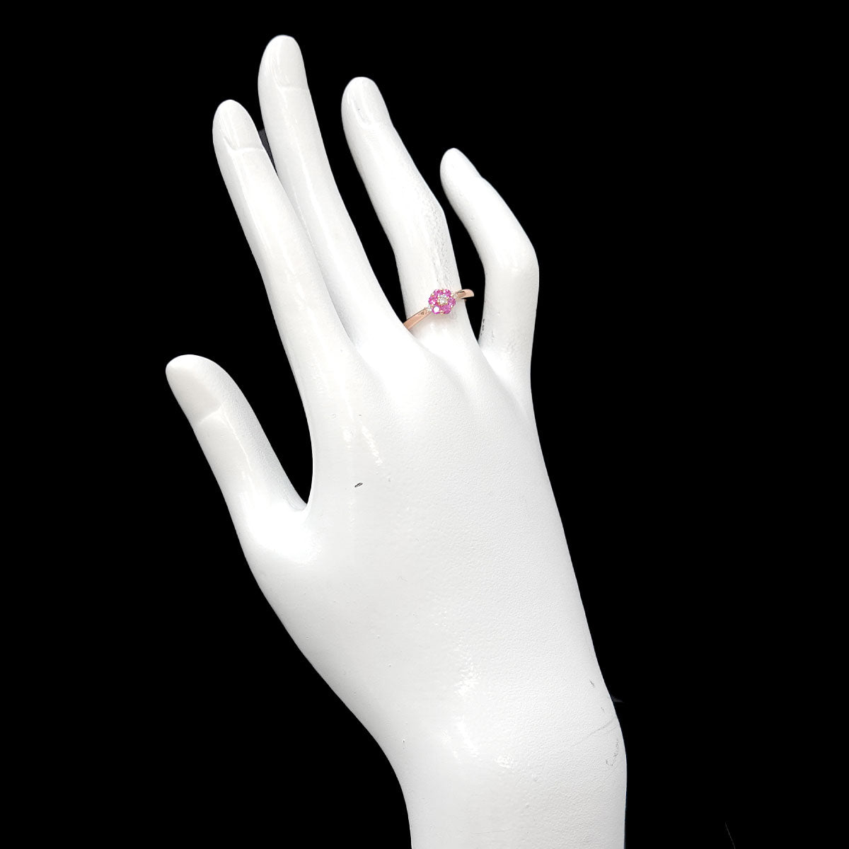 Sapphire Diamond 0.06ct Ring 18K PG 750 Size5.5-5.75(US)