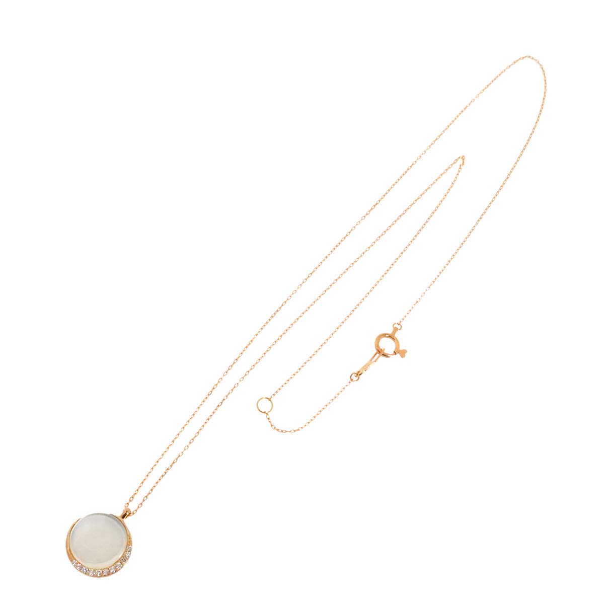 MOP Diamond 0.05ct Necklace 18K PG 750