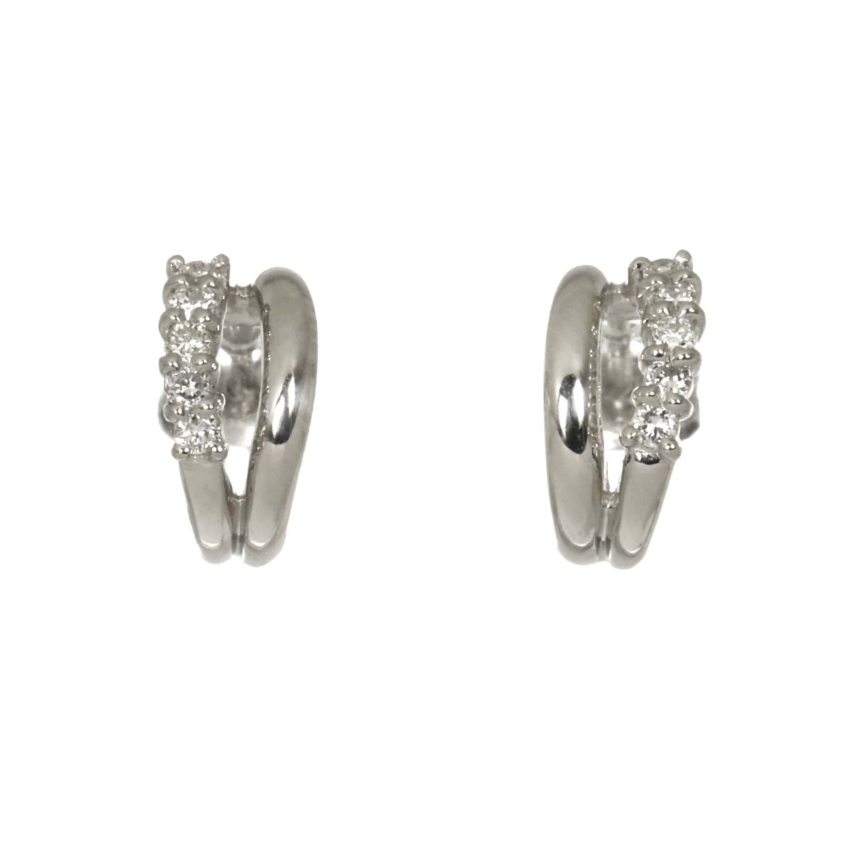 Diamond Earrings Pierced Pt Platinum