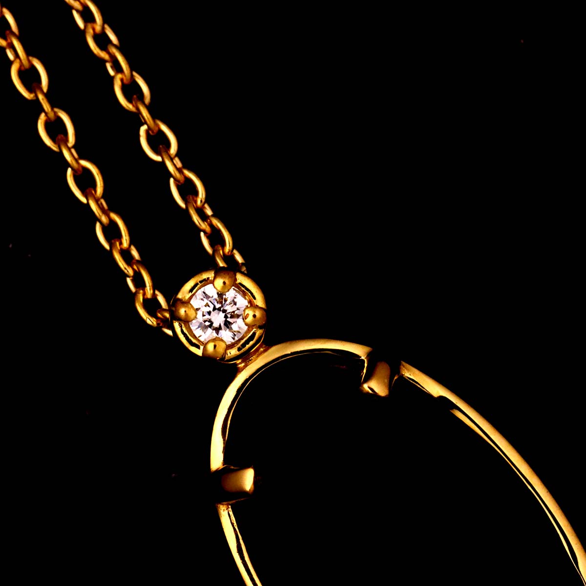 Blue Topaz MOP Diamond Necklace 18K Yellow Gold 750