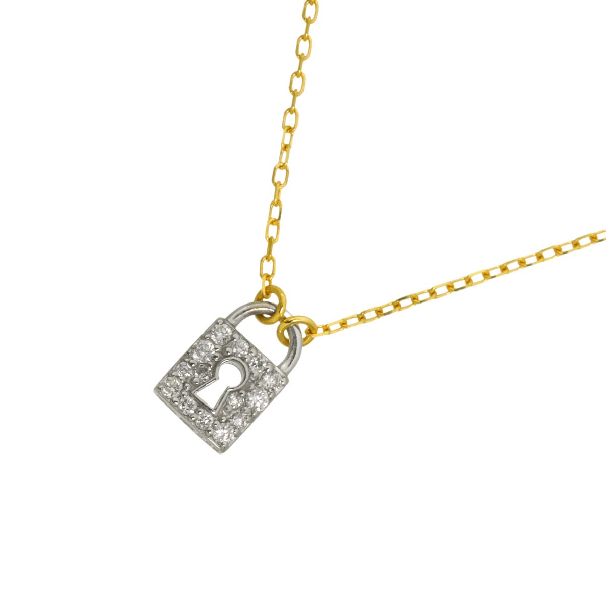Diamond 0.08ct Necklace 18K YG WG 750
