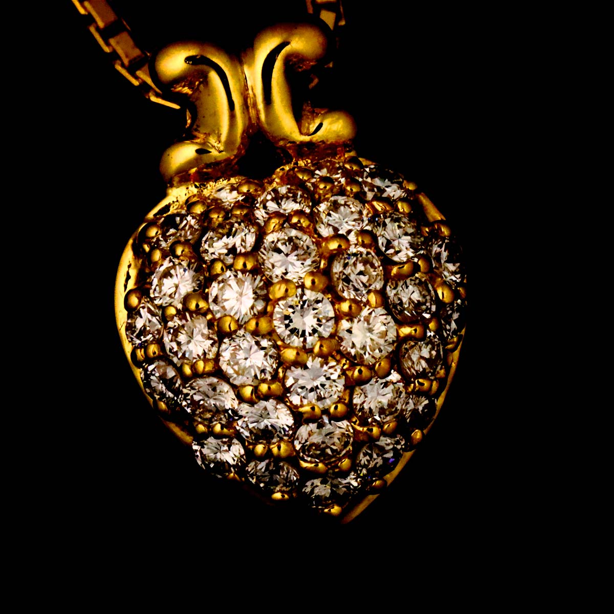 Diamond 0.35ct Ruby 0.02ct Necklace K18 Yellow Gold 750