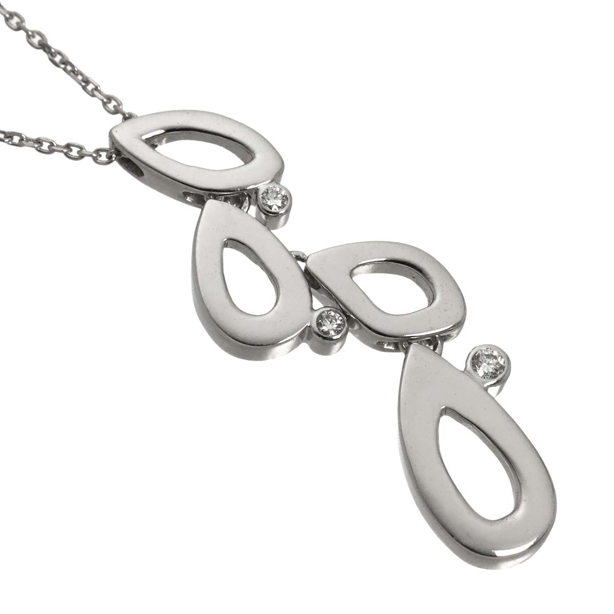 Perlita Diamond 0.02ct Necklace 18K White Gold 750