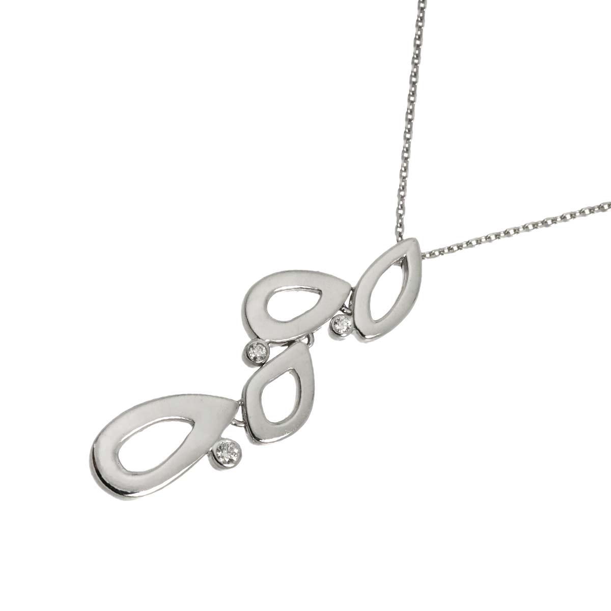 Perlita Diamond 0.02ct Necklace 18K White Gold 750