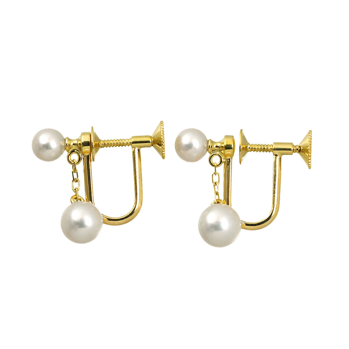 Akoya Pearl 5.8-4.6mm Earrings Clip on 18K Yellow Gold 750