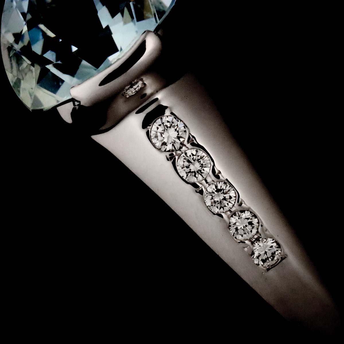 Aquamarine Diamond 0.04ct Ring 18K WG 750 Size8.75(US)