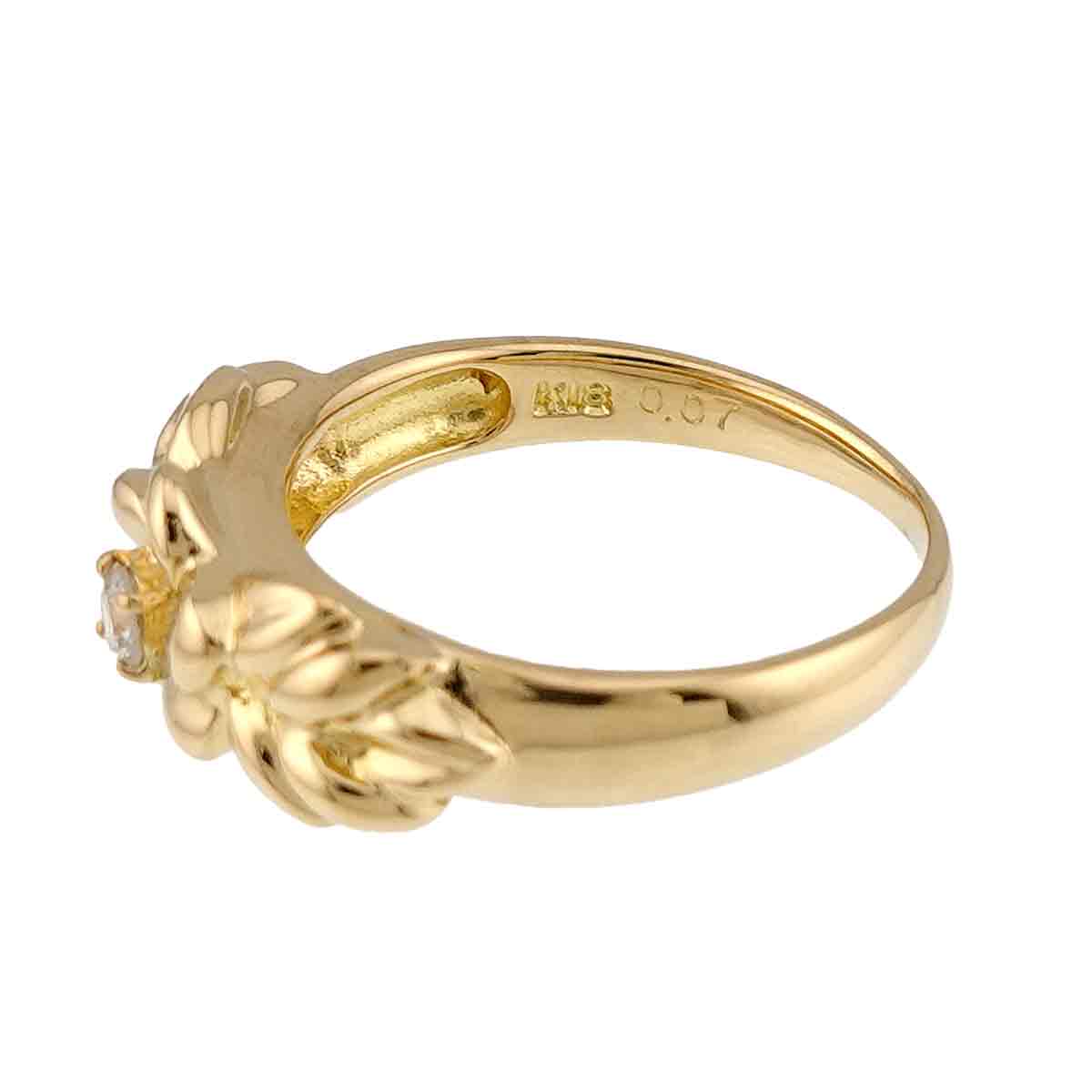 Diamond 0.07ct Ring 18K YG 750 Size5.5-5.75(US)