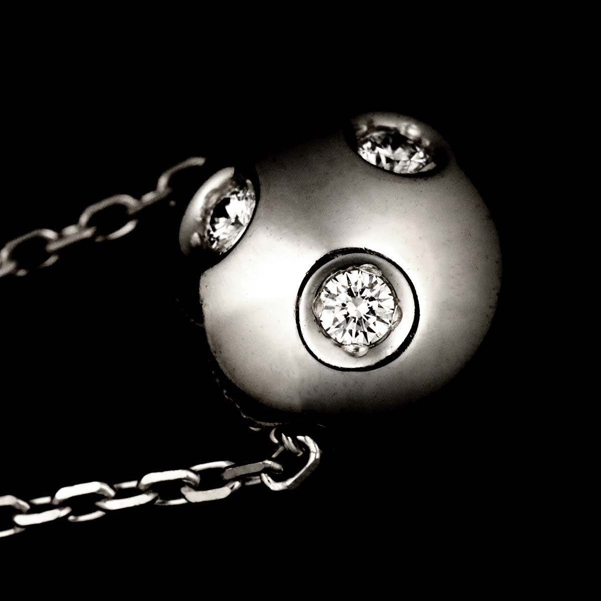 Diamond 0.06ct Necklace 18K White Gold 750