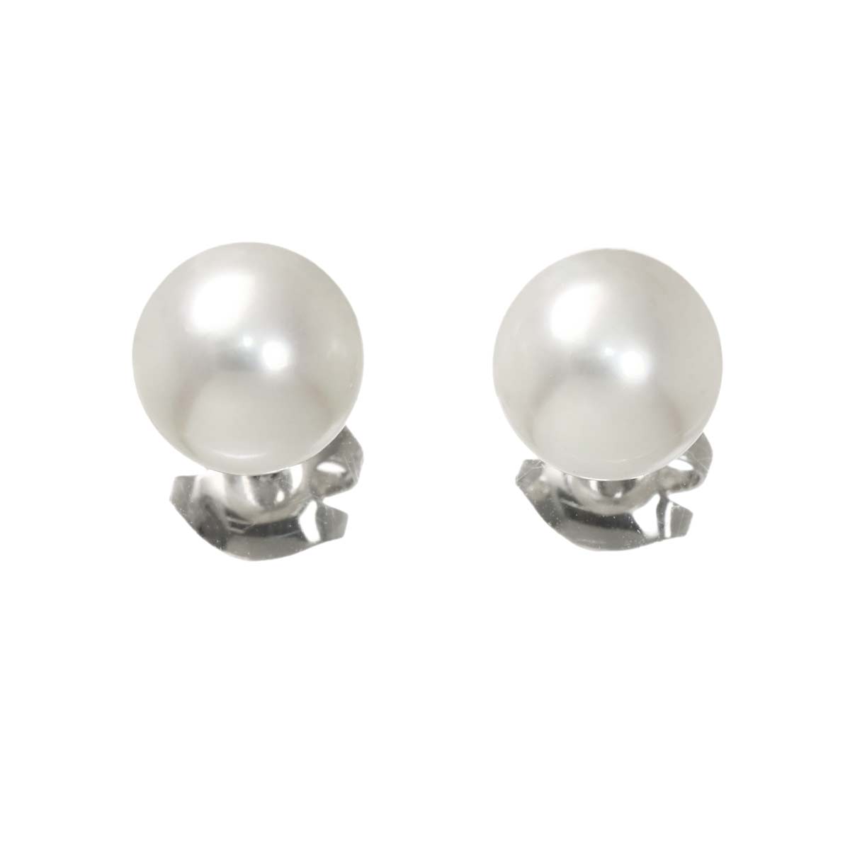 Akoya Pearl 7.8mm Earrings Pierced 18K WG 750