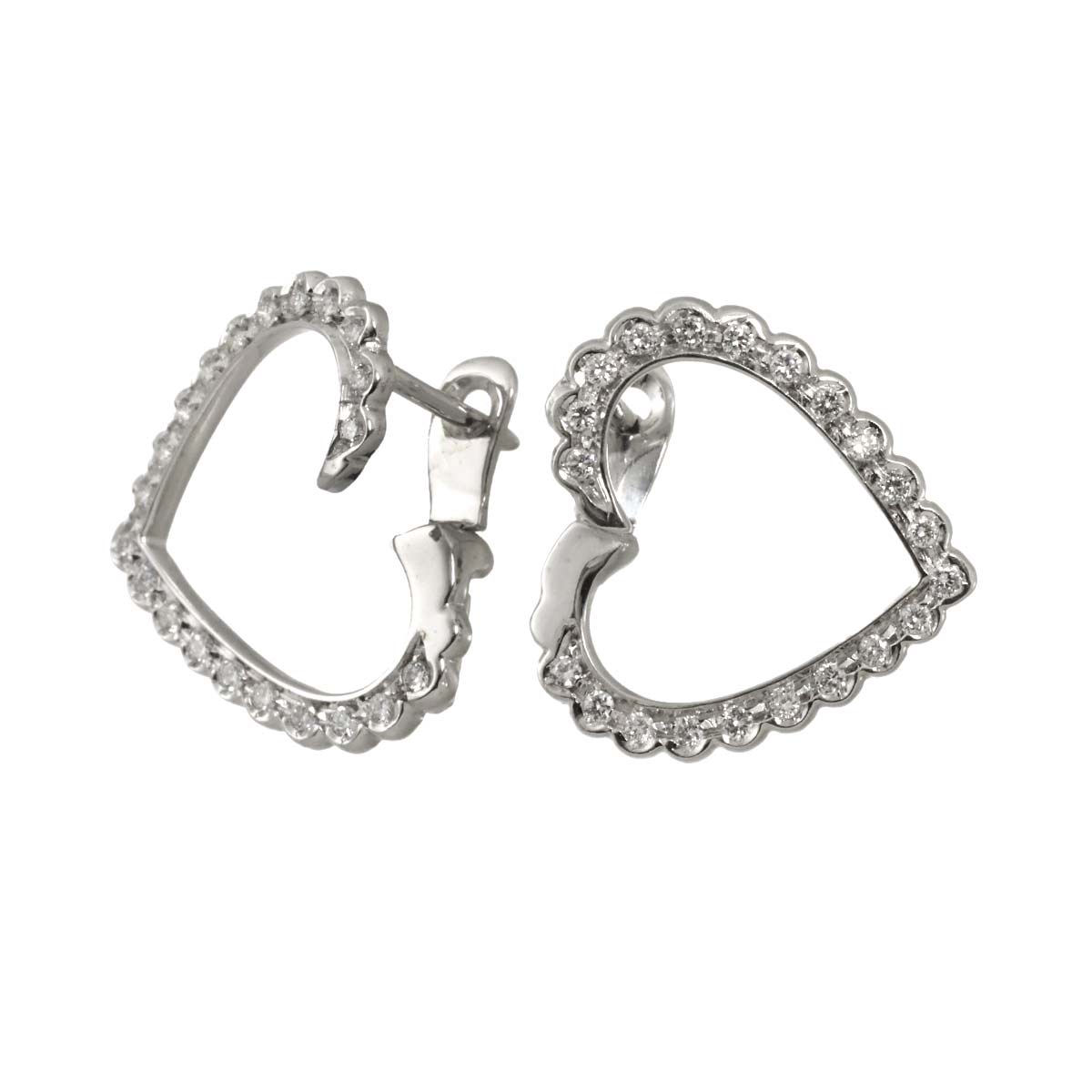 Diamond 0.34ct Earrings Pierced 18K WG 750
