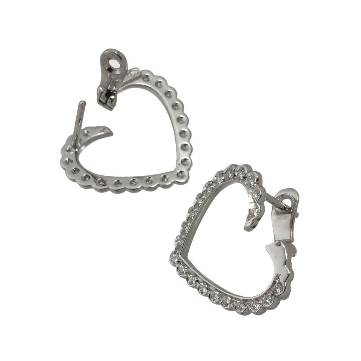 Diamond 0.34ct Earrings Pierced 18K WG 750