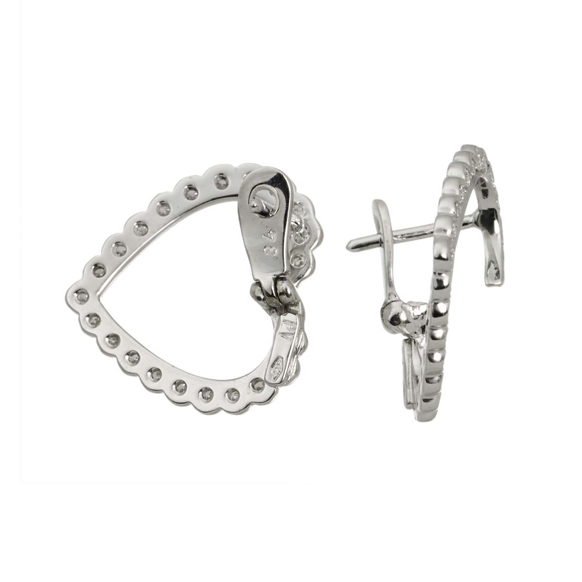 Diamond 0.34ct Earrings Pierced 18K WG 750
