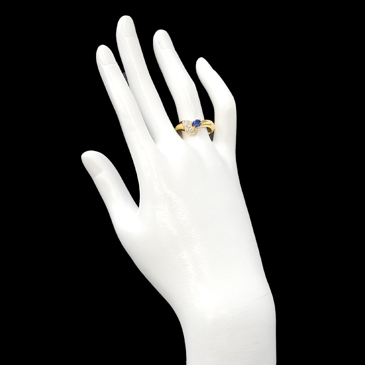 Sapphire 0.57ct Diamnd 0.42ct Ring 18K YG Size6.5-6.75(US)