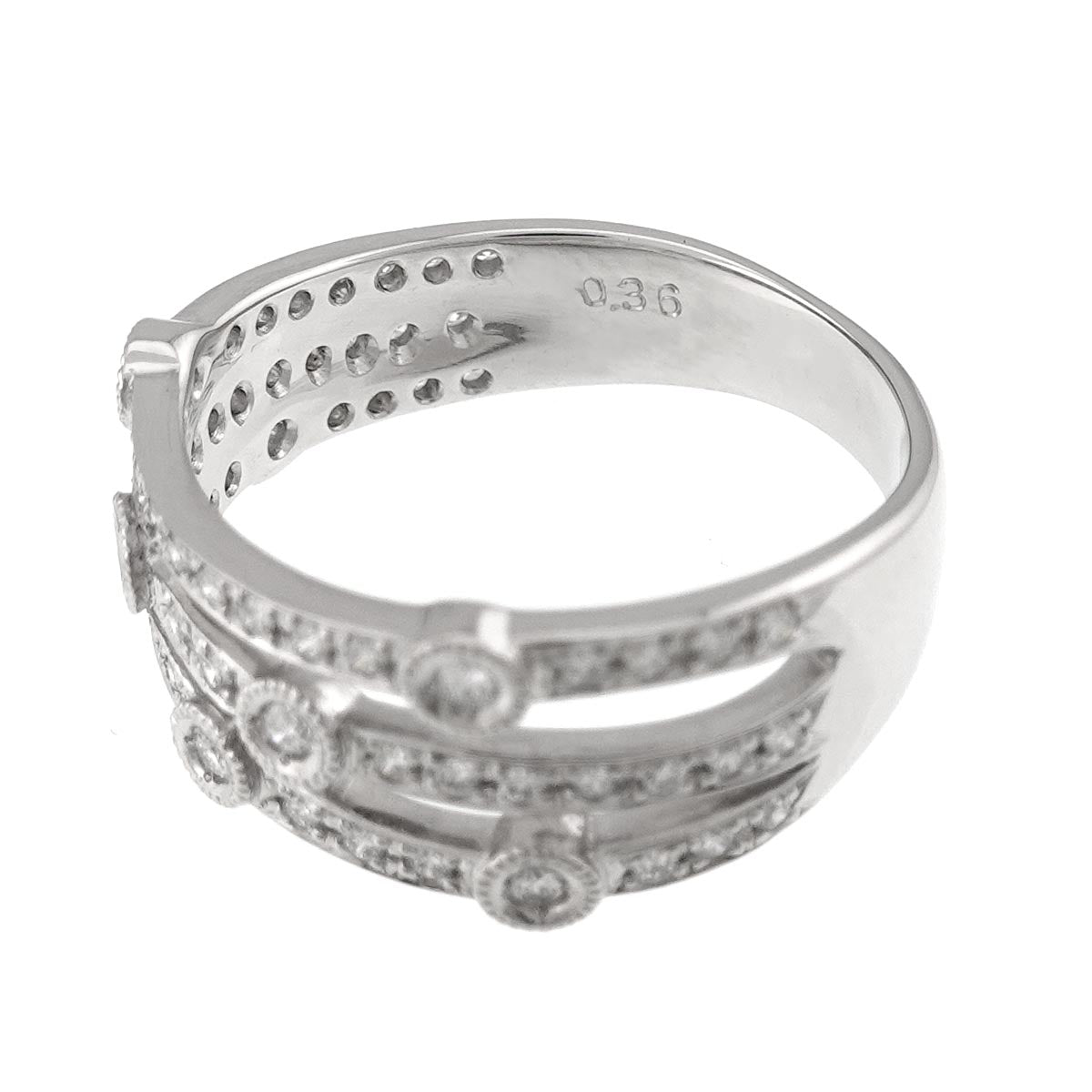 MIZUNO Diamond 0.36ct Ring Pt Platinum Size6(US)