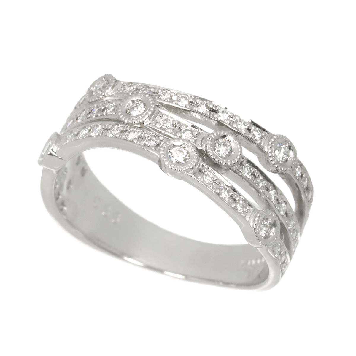 MIZUNO Diamond 0.36ct Ring Pt Platinum Size6(US)