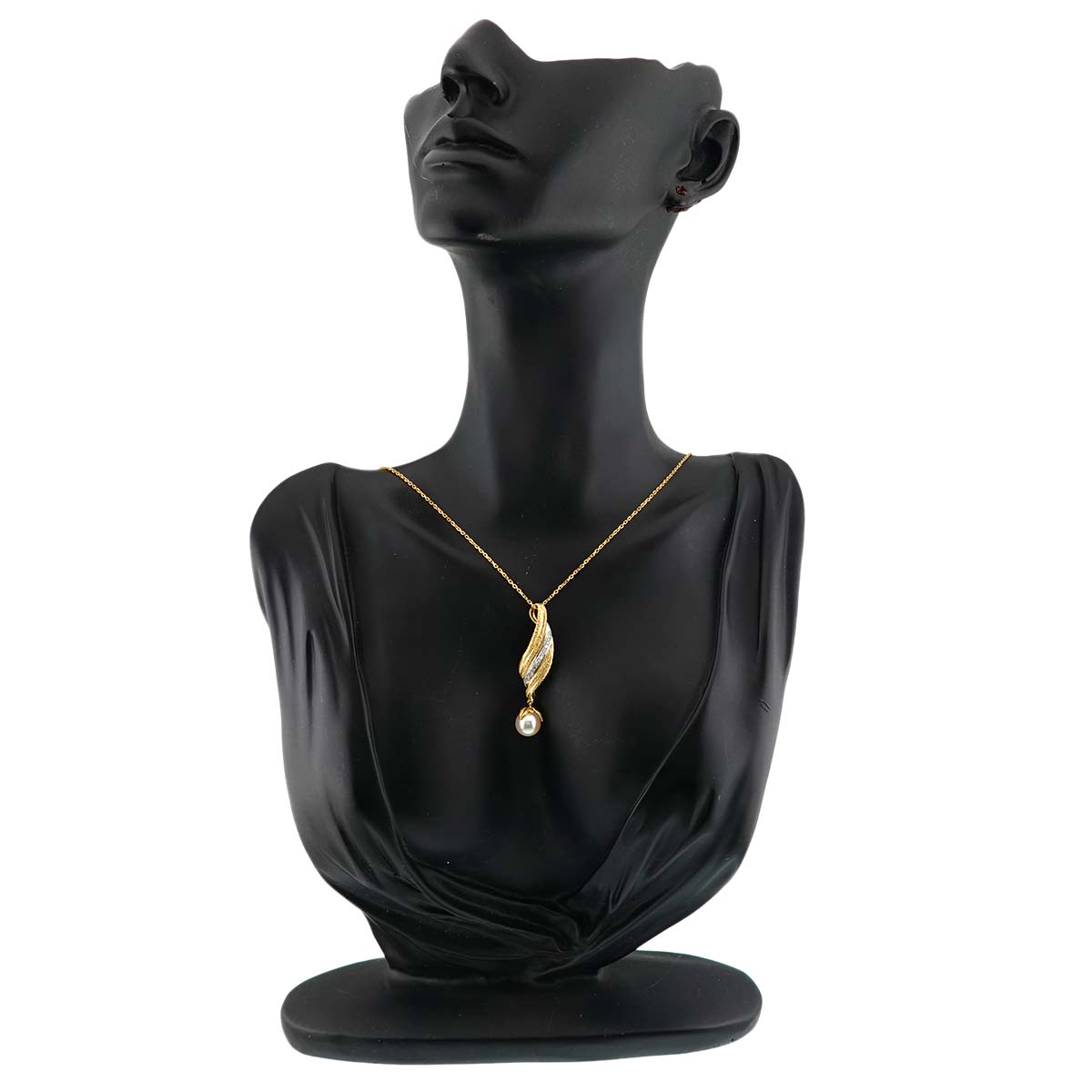 Akoya Pearl 8.2mm Diamond 0.11ct Necklace 18K YG Pt