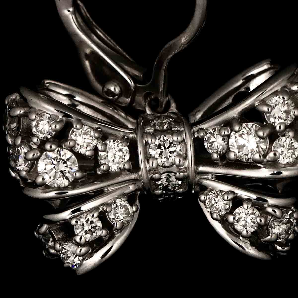 Diamond 0.26ct/0.26ct Earrings Pierced 18K WG 750