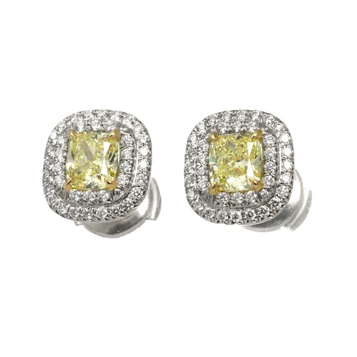 Solest Diamond 0.54ct/0.53ct FIY/IF Earrings K18 YG Pt