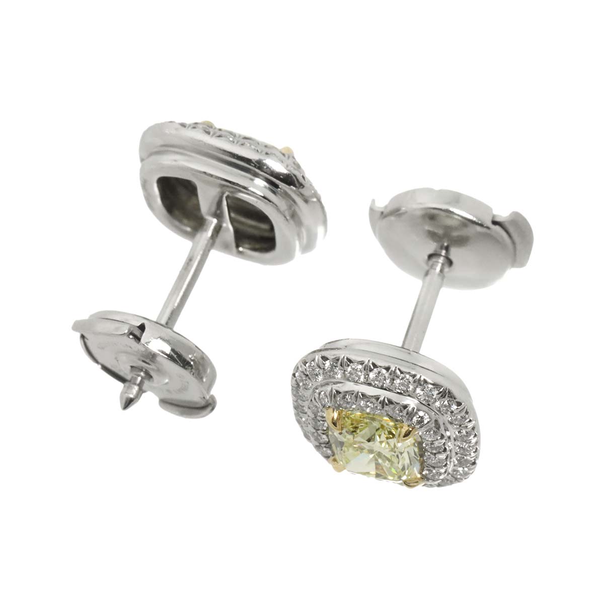 Solest Diamond 0.54ct/0.53ct FIY/IF Earrings K18 YG Pt
