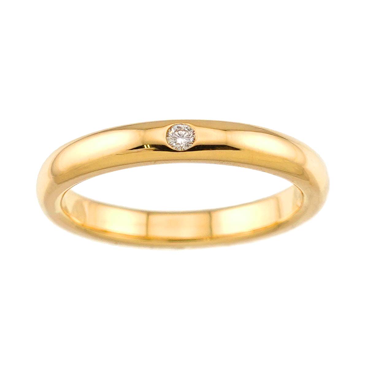 Stacking Diamond 1P Ring 18K Yellow Gold 750 Size4(US)
