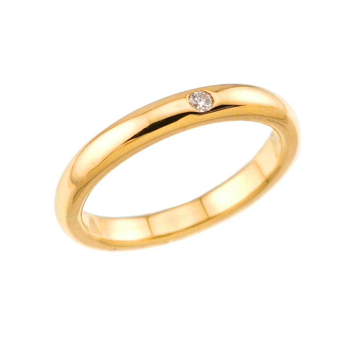 Stacking Diamond 1P Ring 18K Yellow Gold 750 Size4(US)