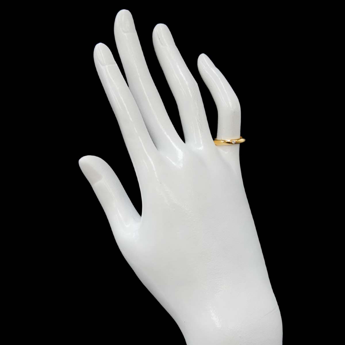 Stacking Diamond 1P Ring 18K Yellow Gold 750 Size4(US)