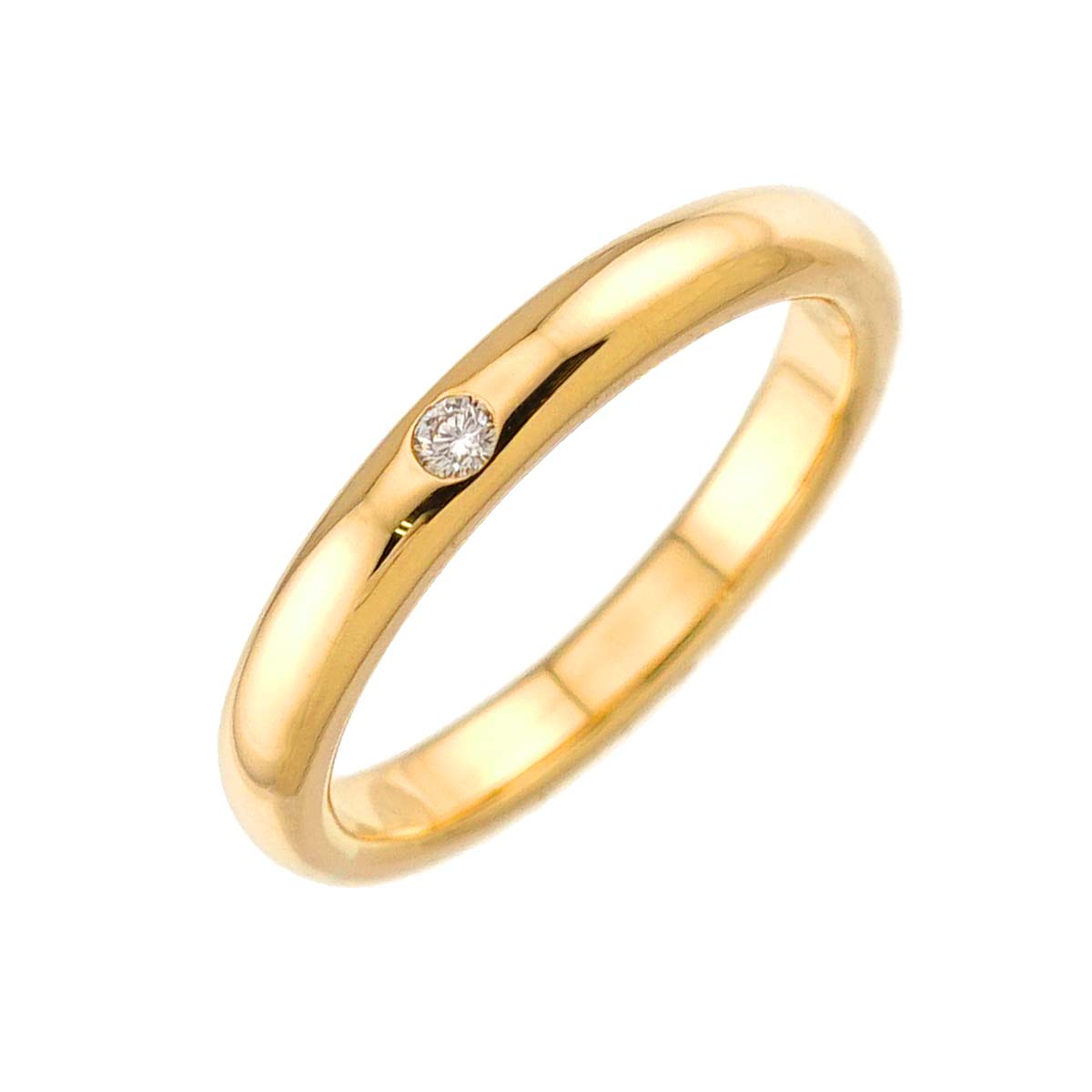 Stacking Diamond 1P Ring 18K Yellow Gold 750 Size4(US)