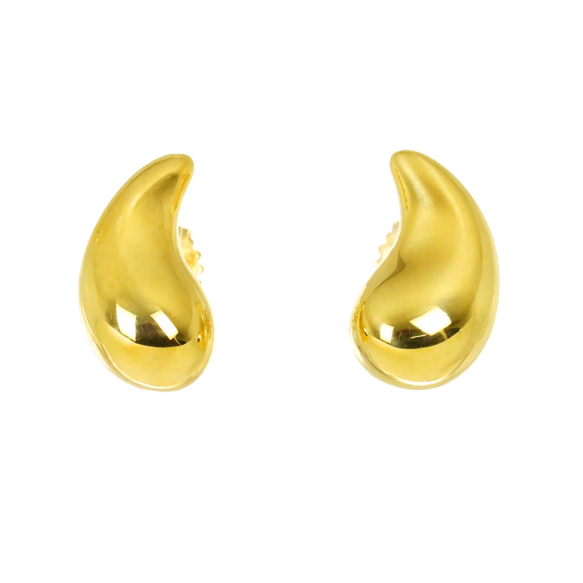 Teardrop Earrings Pierced 18K Yellow Gold 750