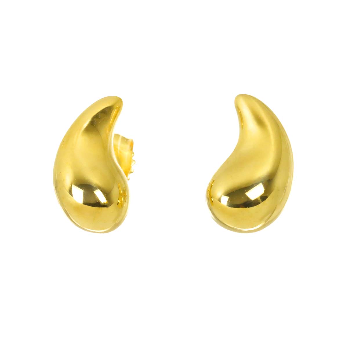 Teardrop Earrings Pierced 18K Yellow Gold 750