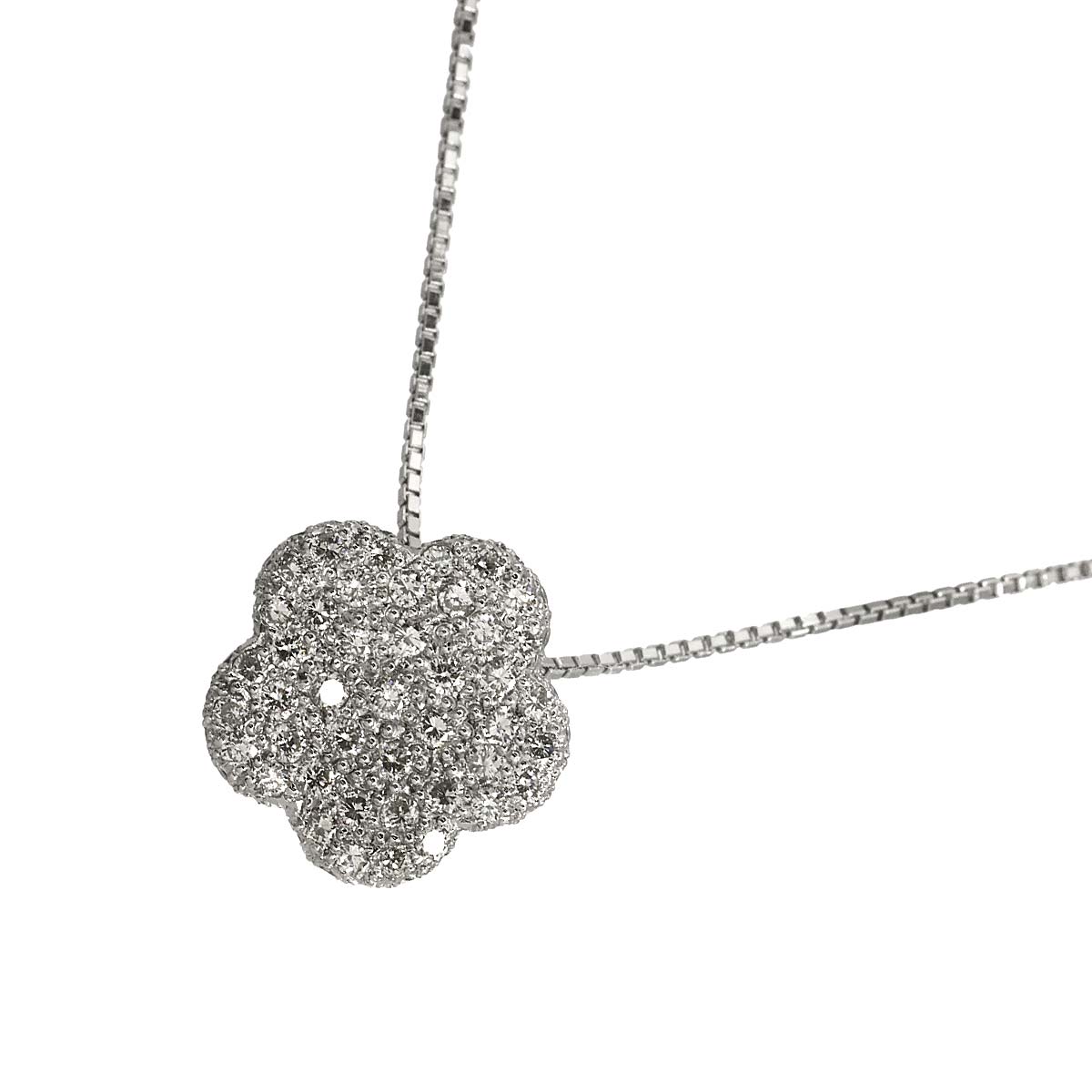 Diamond Necklace 18K White Gold 750