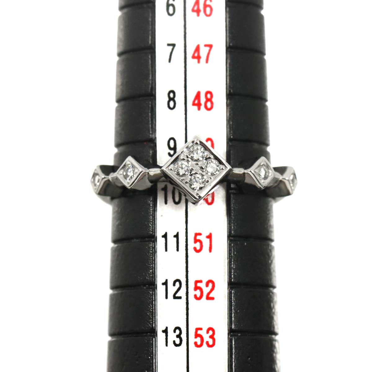 Diamond 0.10ct Ring 14K White Gold 585 Size5.25(US)