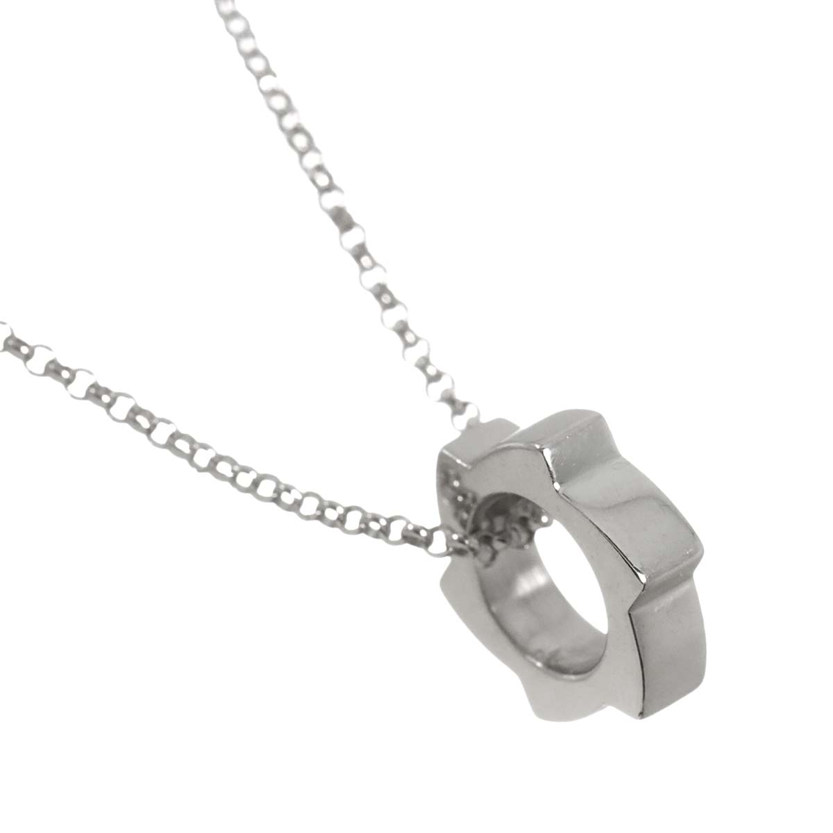Diamond 0.01ct Necklace 18K White Gold 750