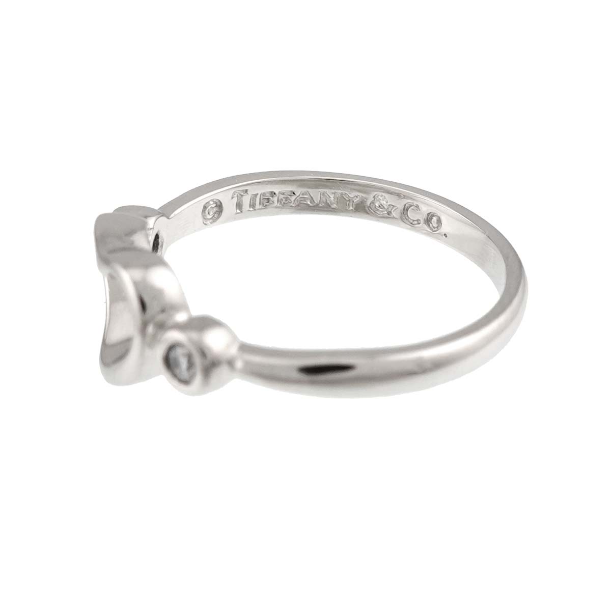 Open Heart Diamond Ring Platinum size5.25(US)