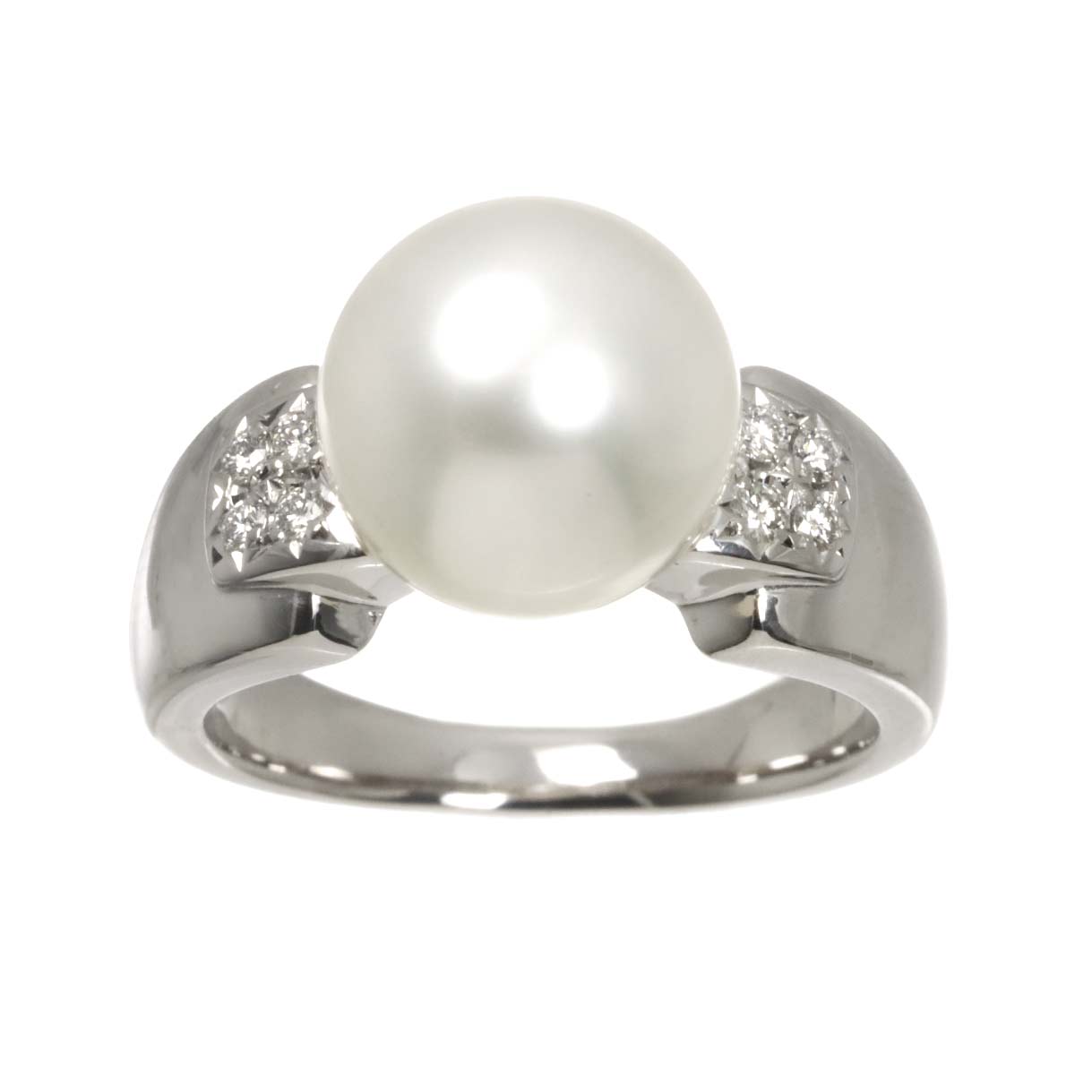 South Sea pearl 10.5mm Diamond 0.09ct Ring Platinum size6(US)