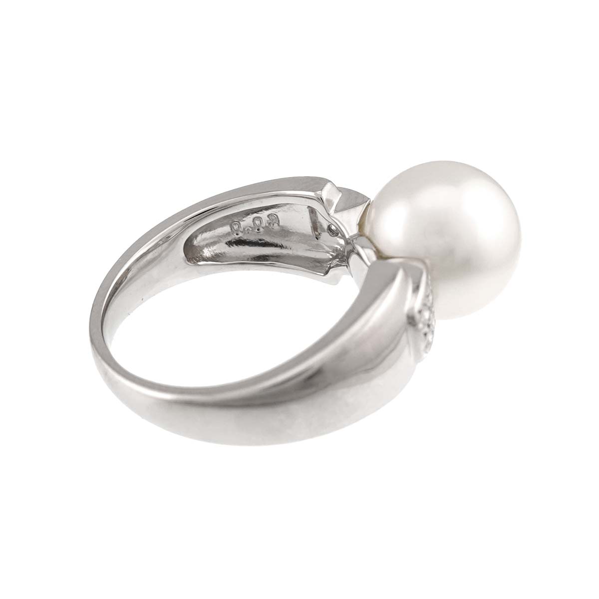 South Sea pearl 10.5mm Diamond 0.09ct Ring Platinum size6(US)