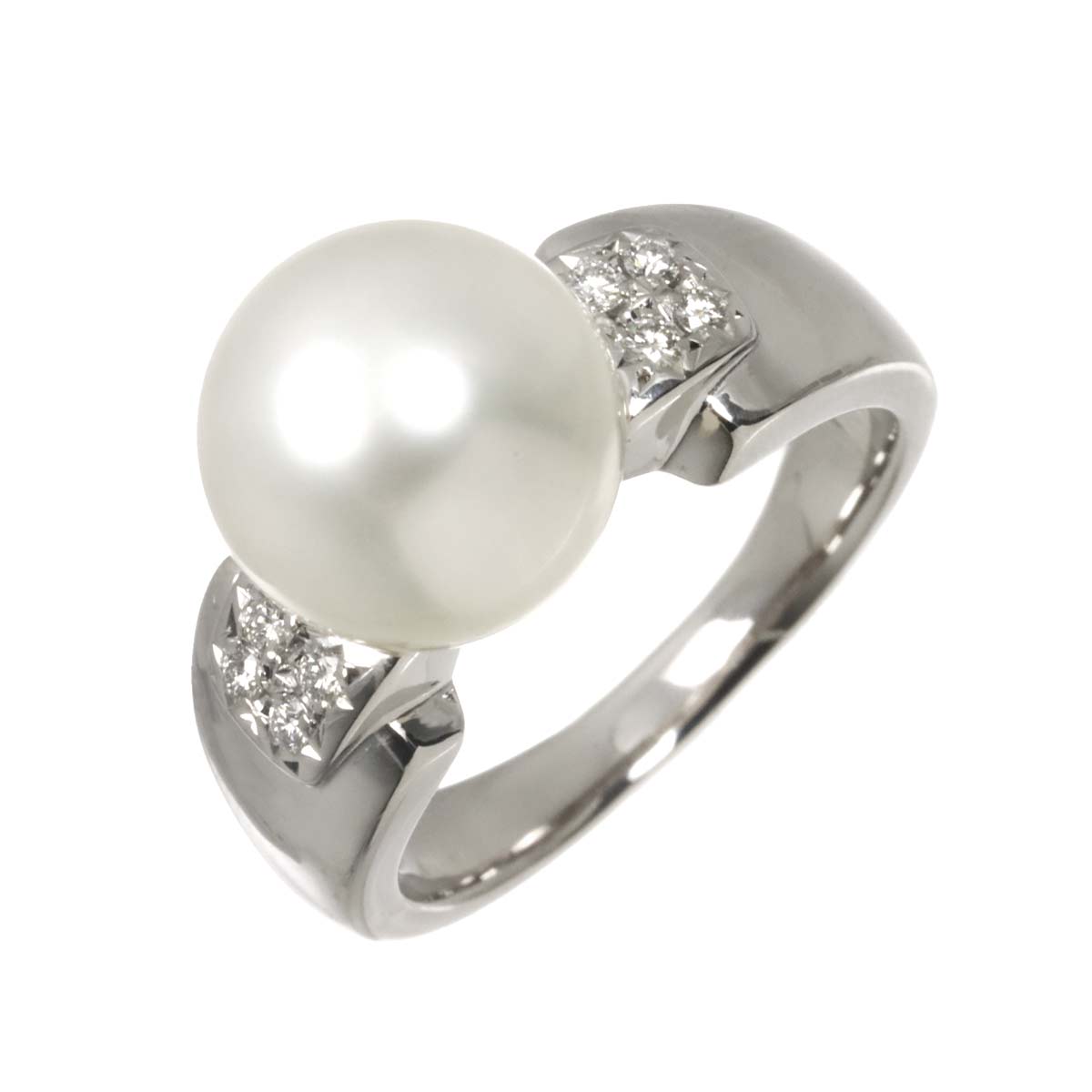 South Sea pearl 10.5mm Diamond 0.09ct Ring Platinum size6(US)