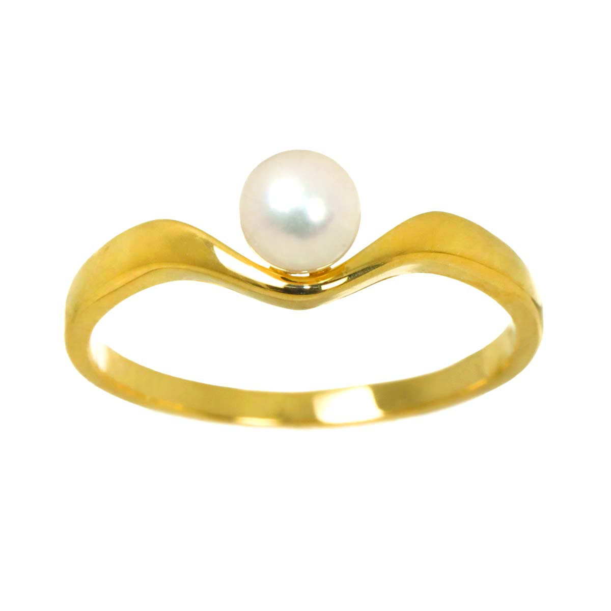 Akoya Pearl 4.7mm Ring 18K YG 750 Size5.5-5.75(US)