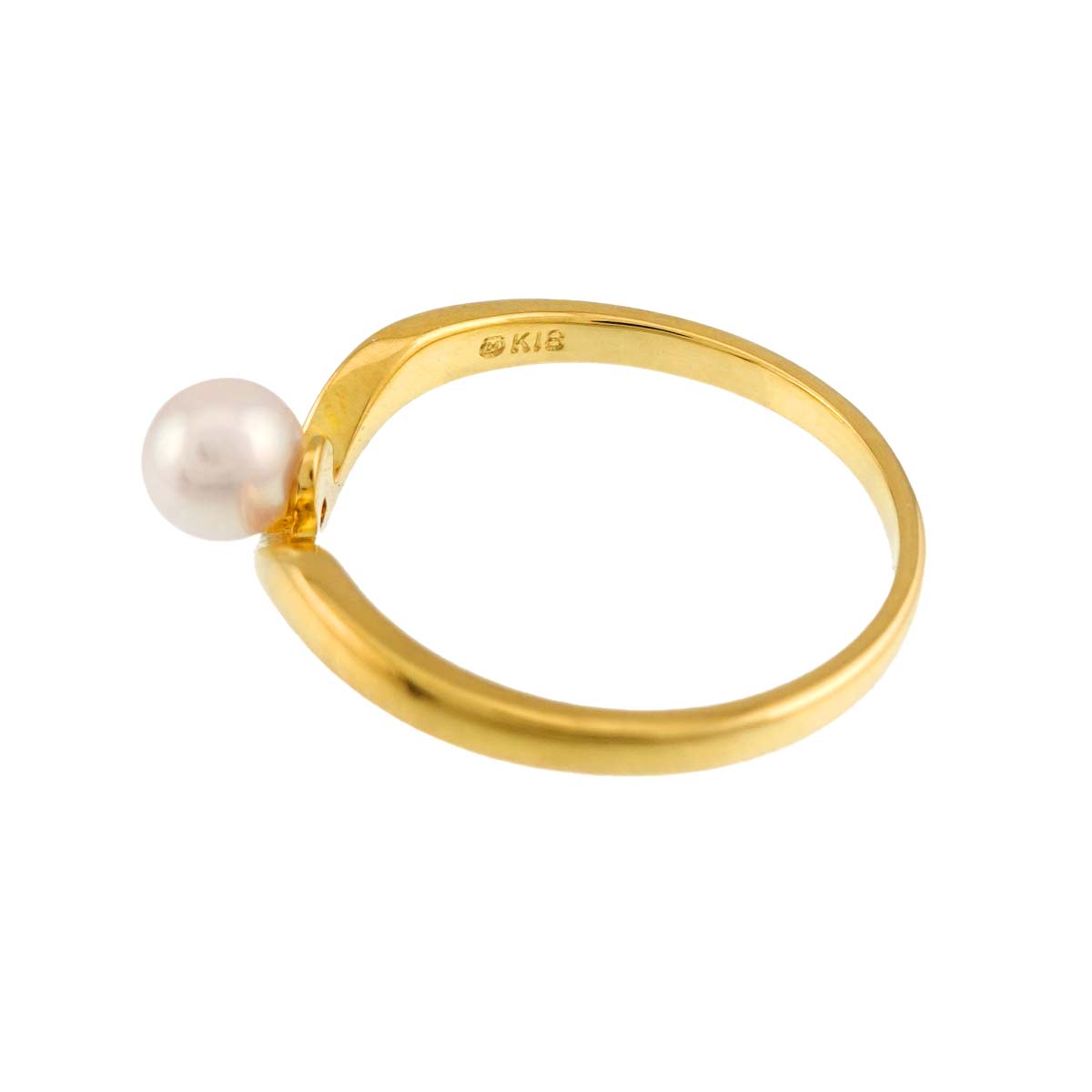 Akoya Pearl 4.7mm Ring 18K YG 750 Size5.5-5.75(US)