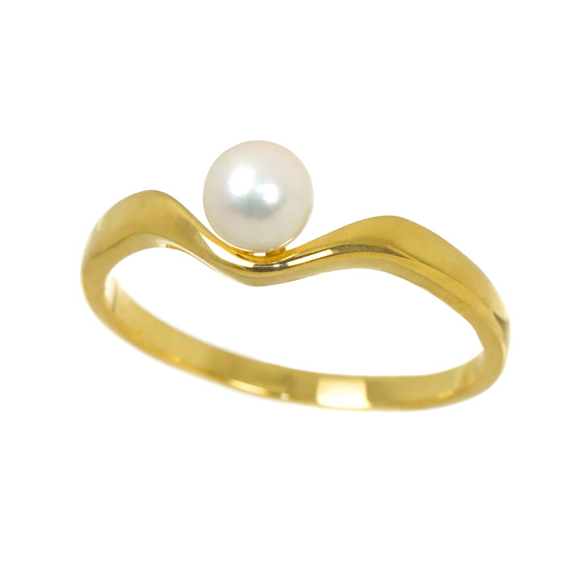 Akoya Pearl 4.7mm Ring 18K YG 750 Size5.5-5.75(US)