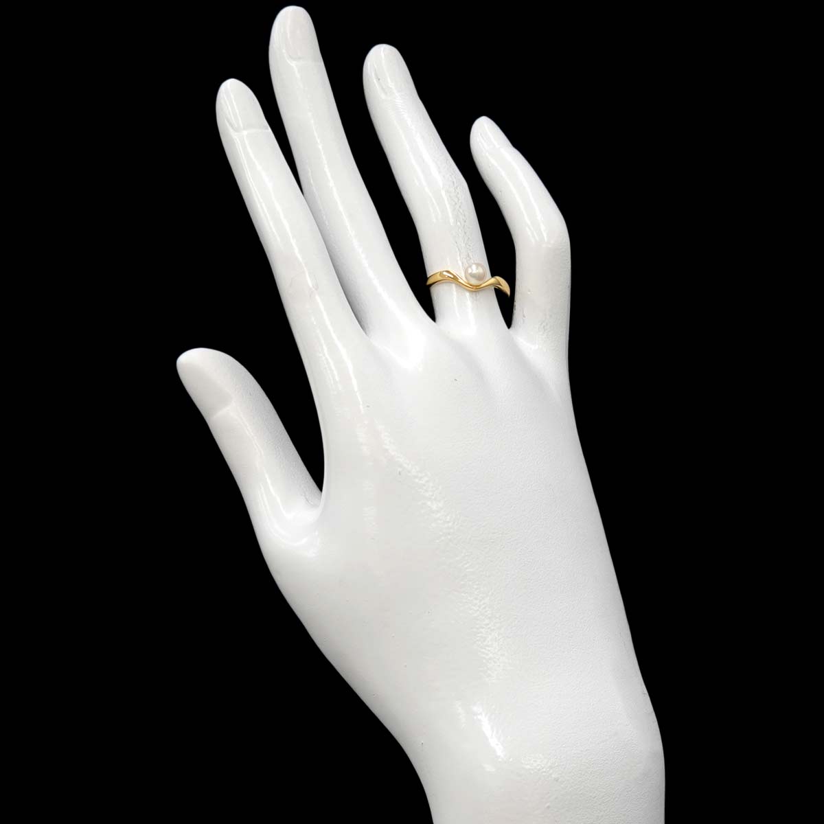 Akoya Pearl 4.7mm Ring 18K YG 750 Size5.5-5.75(US)