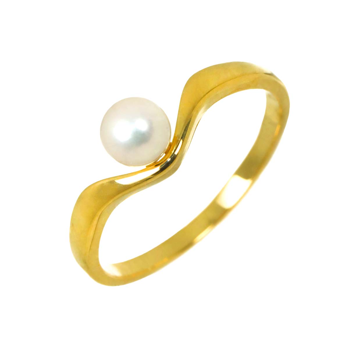 Akoya Pearl 4.7mm Ring 18K YG 750 Size5.5-5.75(US)