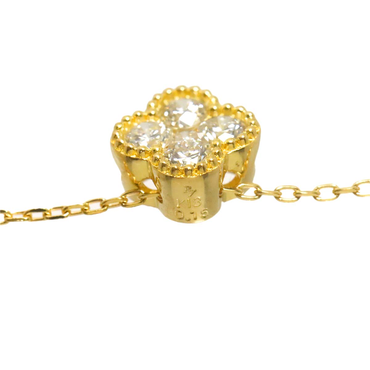 Flower Diamond 0.15ct Necklace 18K YG 750