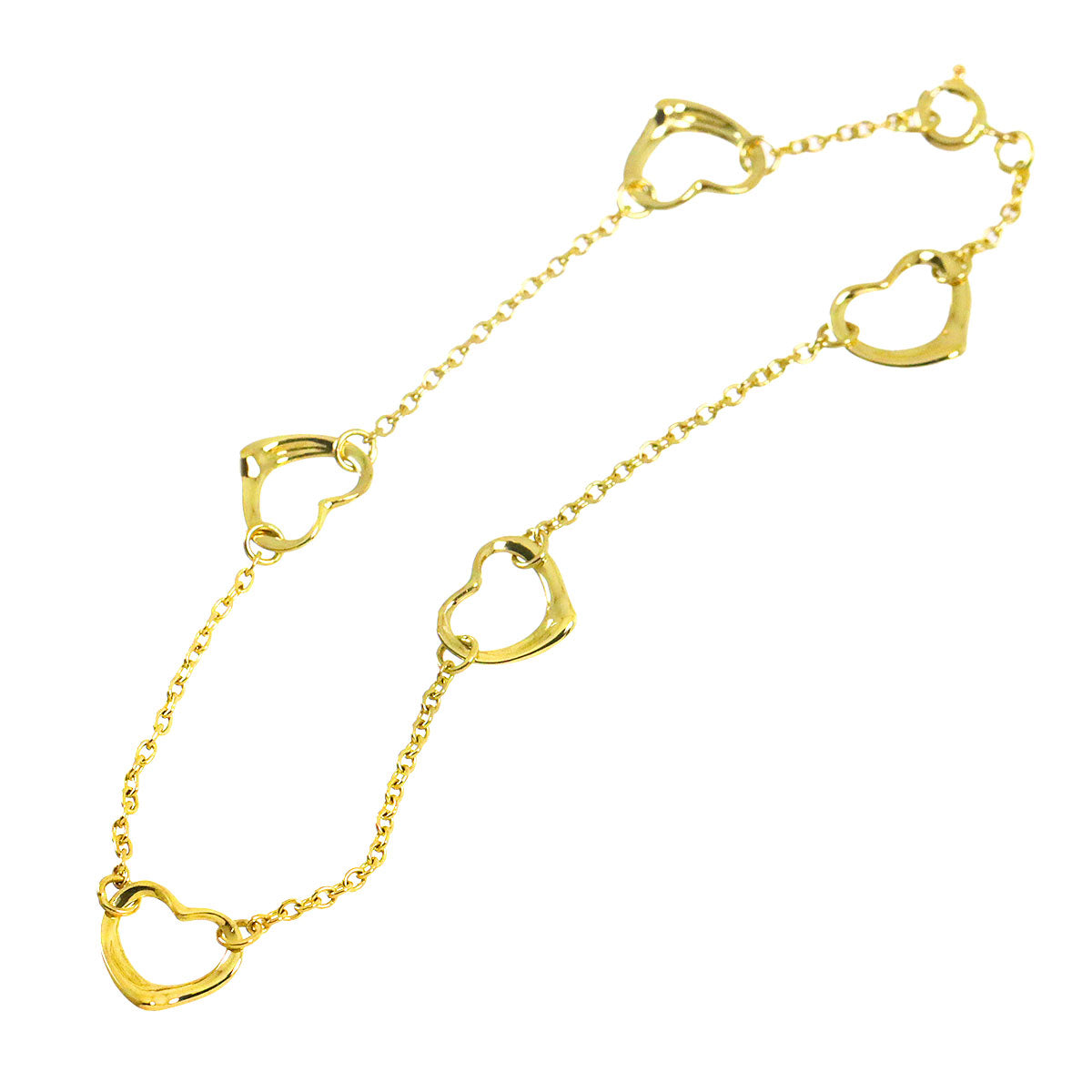 Open Heart 5P Bracelet 18K Yellow Gold 750