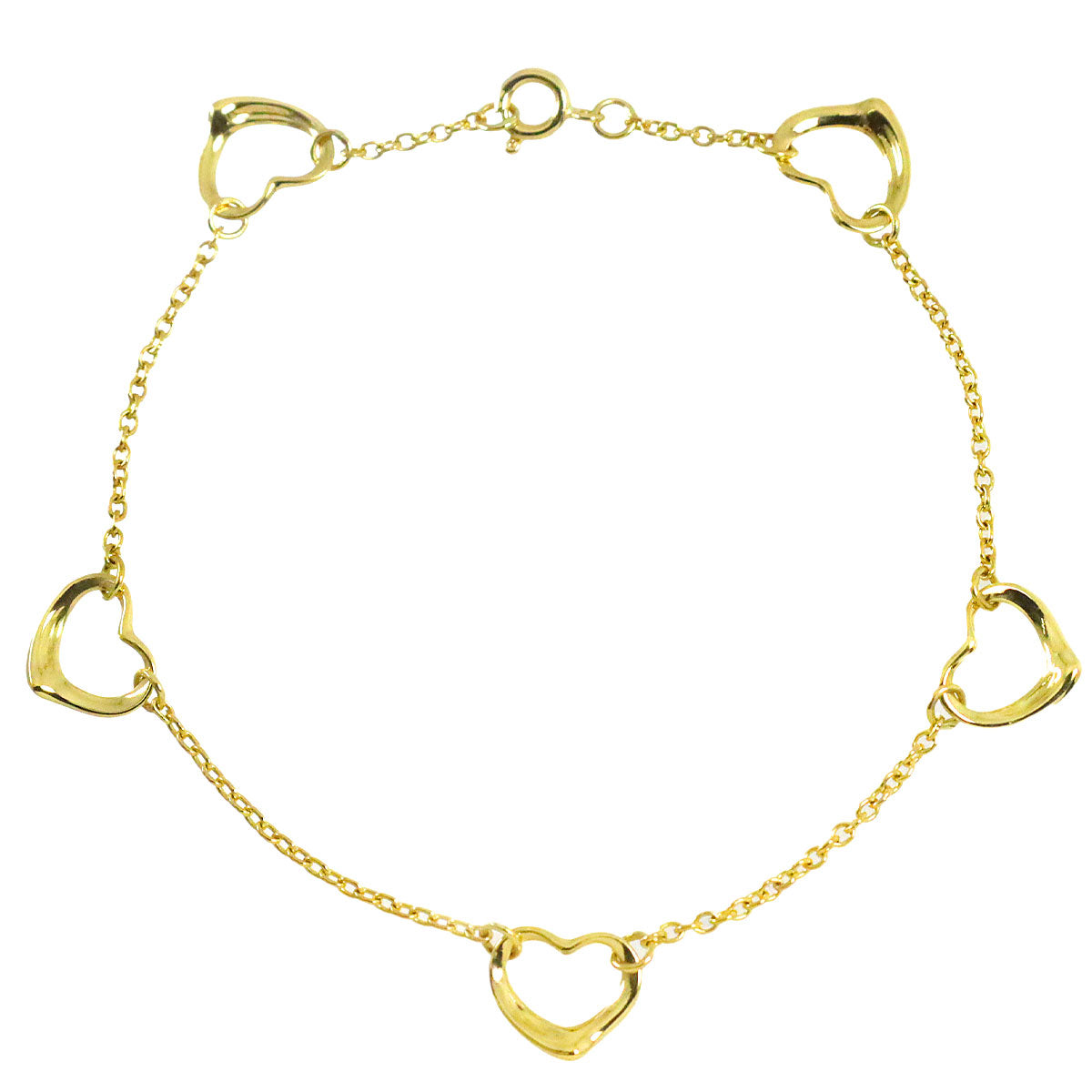Open Heart 5P Bracelet 18K Yellow Gold 750