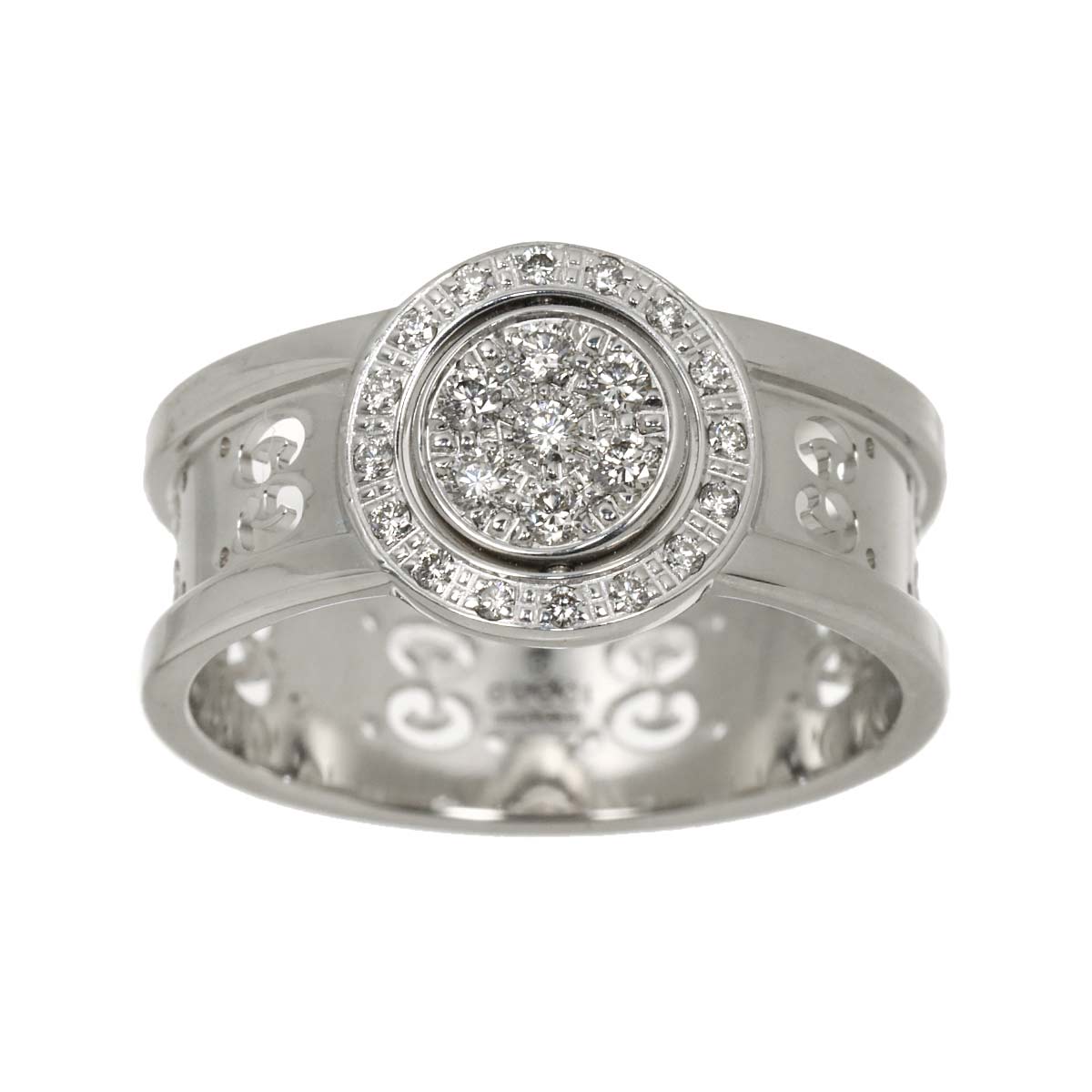 Icon Diamond Ring 18K WG White Gold 750 Size13 6(US)