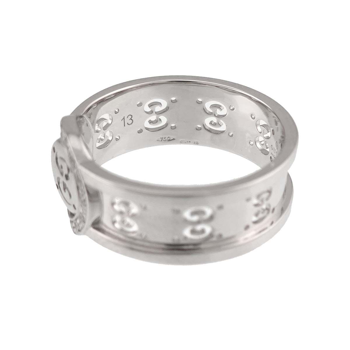 Icon Diamond Ring 18K WG White Gold 750 Size13 6(US)